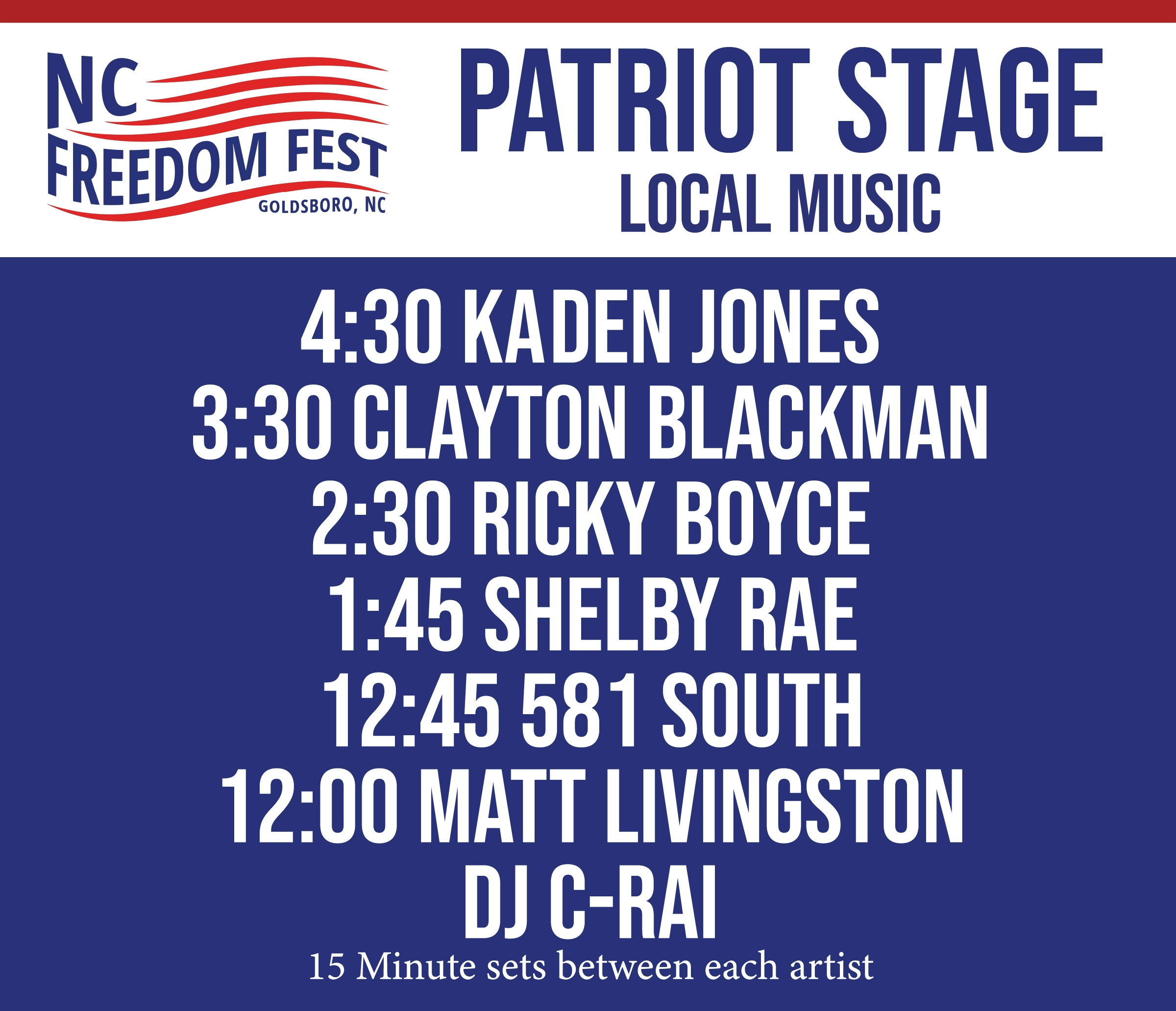 Patriot Stage Lineup