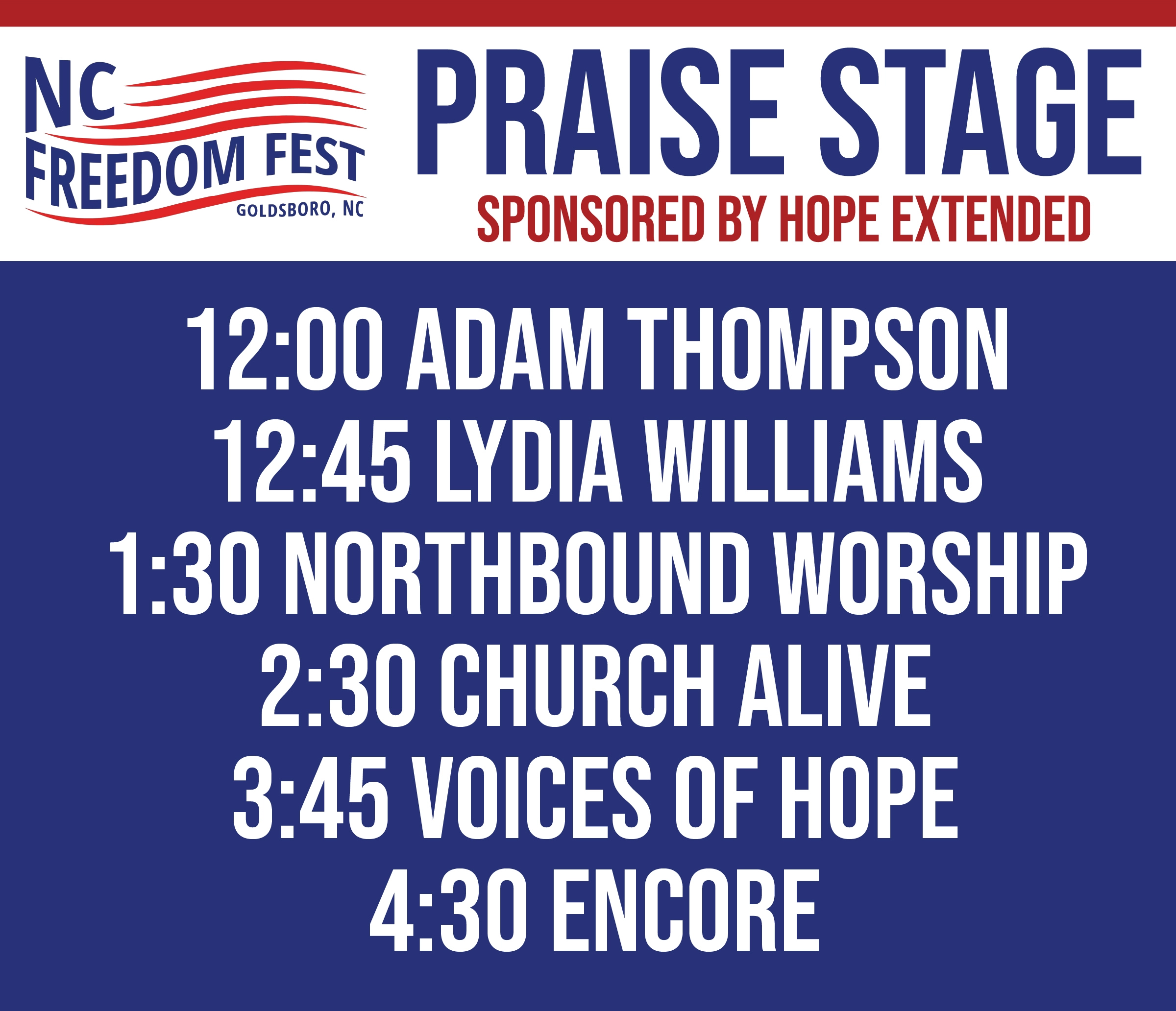 Praise Stage Lineup